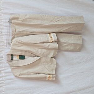 Harvé Benard Linen blend Crop Pant Suit